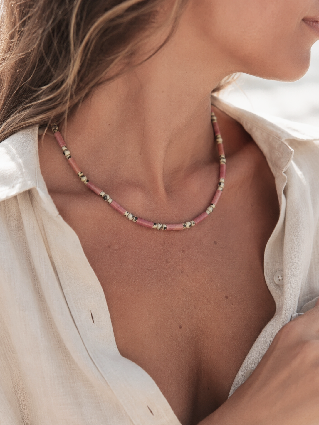 Ketting Rhodochrosiet x Dalmatian