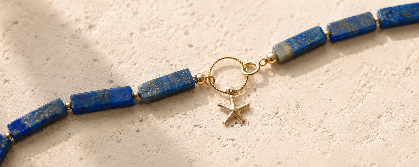 Ketting Golden Lapis