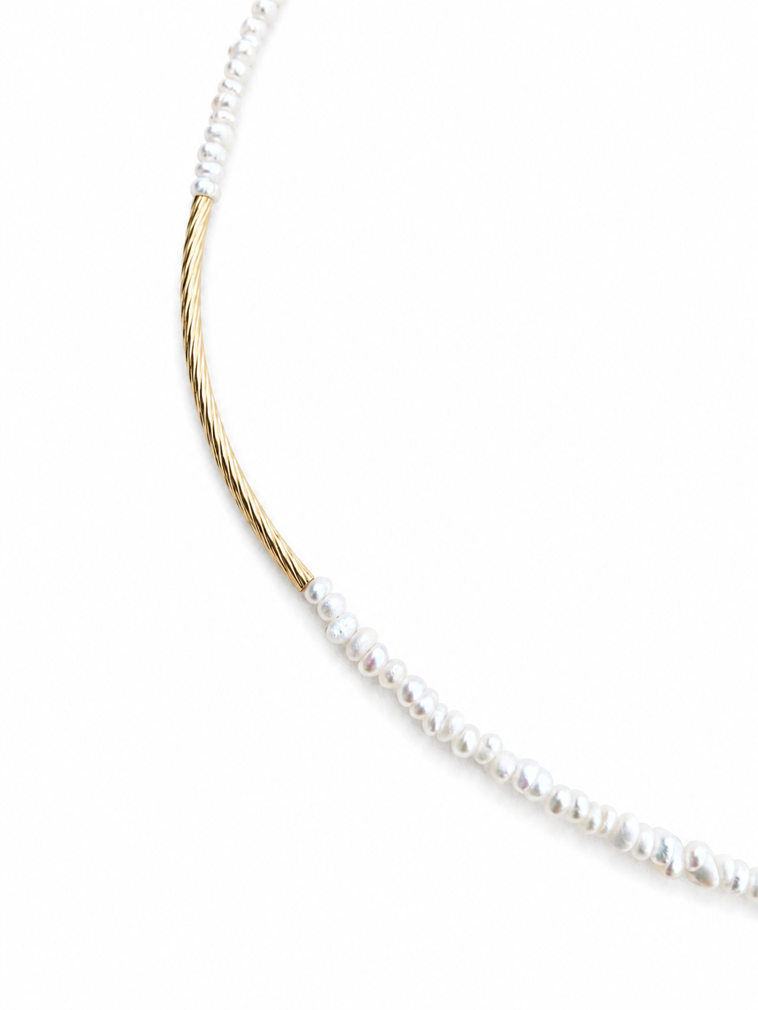 Parelketting met gold filled accent