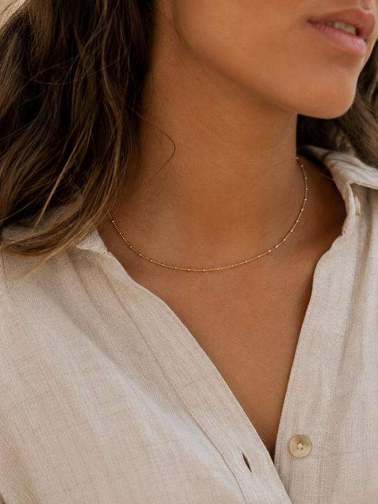 Gold filled ketting met balletjes