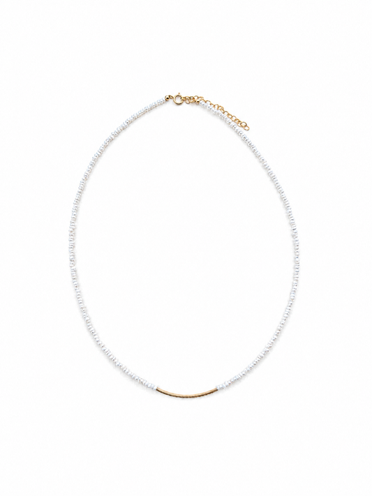 Parelketting met gold filled accent